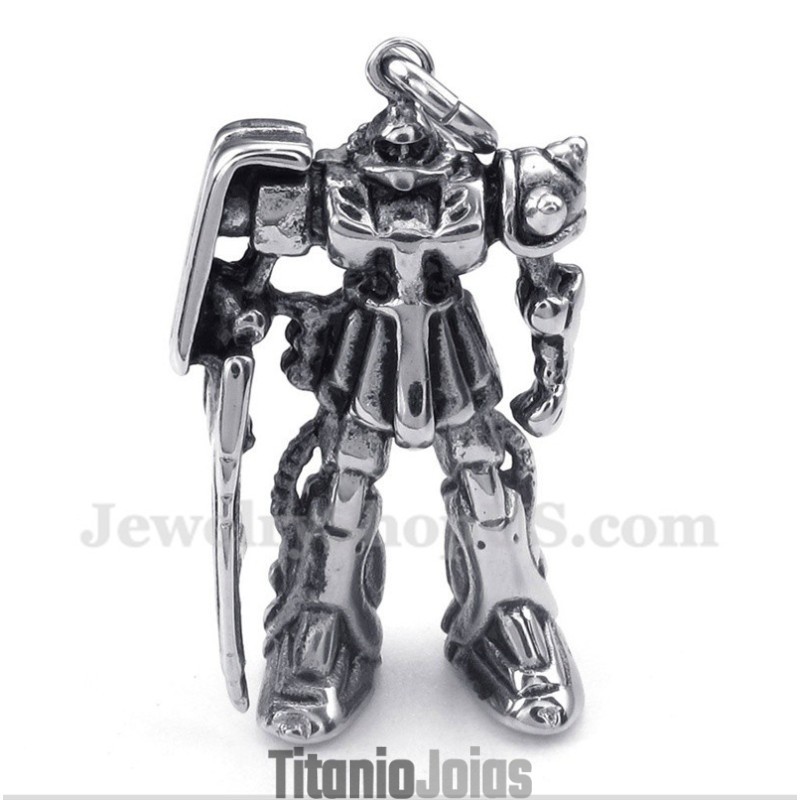 Pingente De Robô De Titânio Masculino Com Corrente Grátis Pingente De Robô De Titânio Masculino Com Corrente Grátis