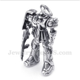 Pingente De Robô De Titânio Masculino Com Corrente Grátis
