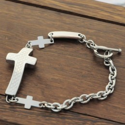 Pulseiras Masculinas De Titânio Com Cruz