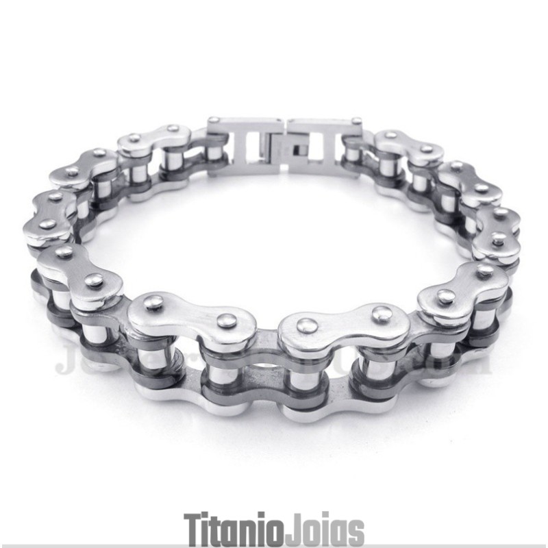 Pulseira De Corrente De Bicicleta Preta De Titânio Masculina Pulseira De Corrente De Bicicleta Preta De Titânio Masculina