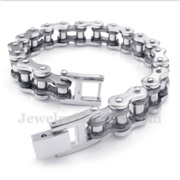 Pulseira De Corrente De Bicicleta Preta De Titânio Masculina