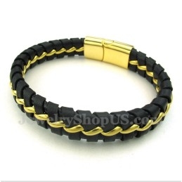 Pulseira Masculina De Couro De Titânio