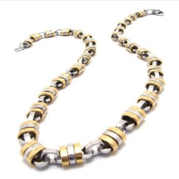 Colar De Titânio Dourado De 22 Polegadas