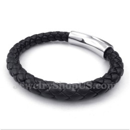 Pulseira Masculina De Couro De Titânio