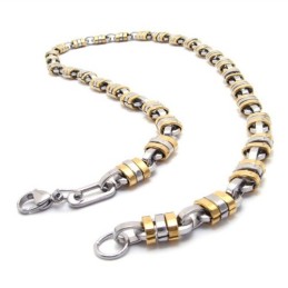 Colar De Titânio Dourado De 22 Polegadas
