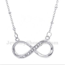 Colar Masculino Com Símbolo Do Infinito Em Titânio E Diamante