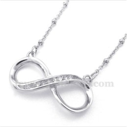 Colar Masculino Com Símbolo Do Infinito Em Titânio E Diamante