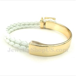 Pulseira Masculina De Couro E Titânio