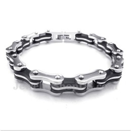Pulseira De Borracha Com Corrente De Bicicleta De Titânio Masculina