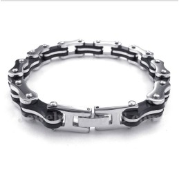 Pulseira De Borracha Com Corrente De Bicicleta De Titânio Masculina