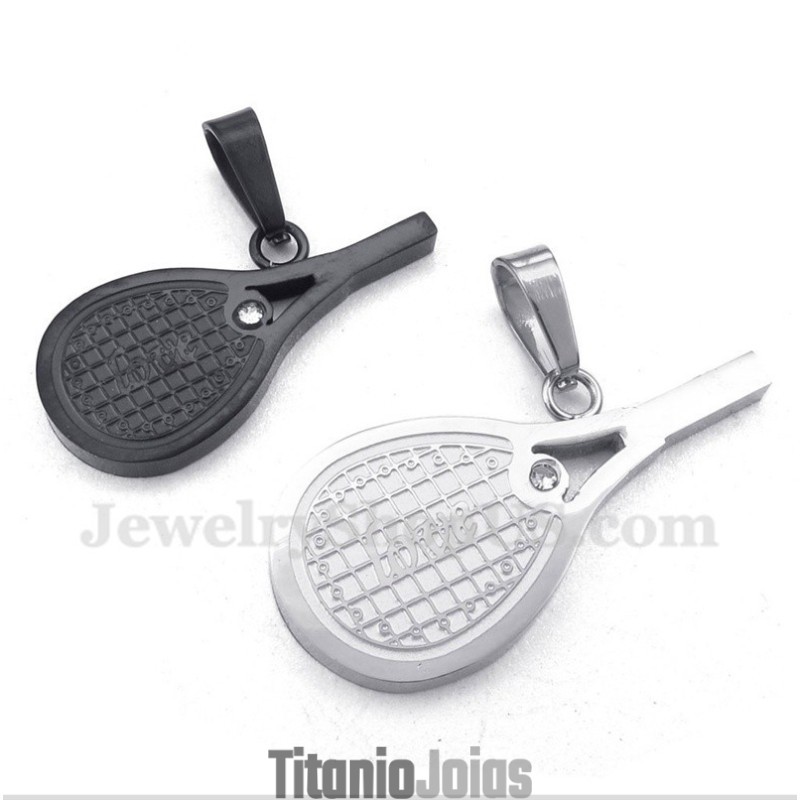 Raquetes De Tênis De Penas De Titânio, Pingente Para Casal Com Corrente Grátis (Um Par) Raquetes De Tênis De Penas De Titânio, Pingente Para Casal Com Corrente Grátis (Um Par)