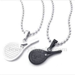 Raquetes De Tênis De Penas De Titânio, Pingente Para Casal Com Corrente Grátis (Um Par)