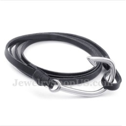 Pulseira Masculina De Couro De Titânio