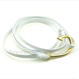 Pulseira Masculina De Couro De Titânio