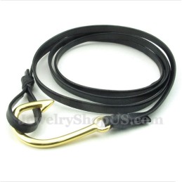 Pulseira Masculina De Couro De Titânio