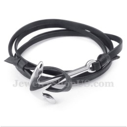 Pulseira Masculina De Couro E Titânio