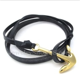 Pulseira Masculina De Couro De Titânio