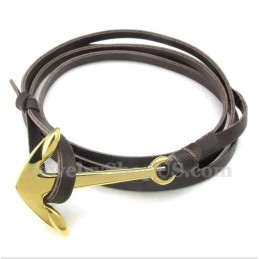 Pulseira Masculina De Couro De Titânio