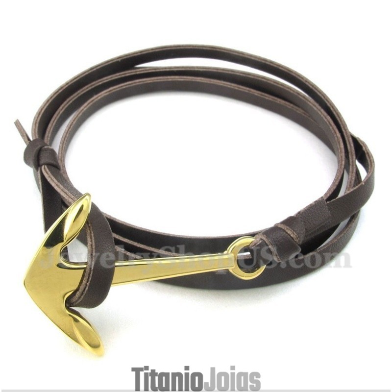 Pulseira Masculina De Couro De Titânio Pulseira Masculina De Couro De Titânio