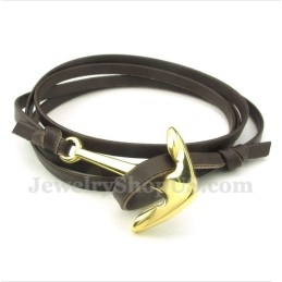 Pulseira Masculina De Couro De Titânio