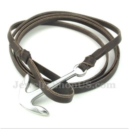 Pulseira Masculina De Couro De Titânio