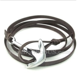 Pulseira Masculina De Couro De Titânio