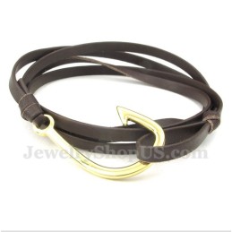 Pulseira Masculina De Couro De Titânio