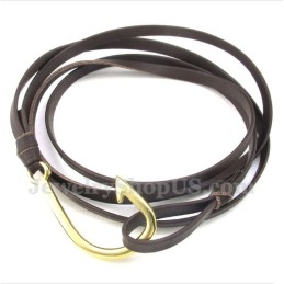 Pulseira Masculina De Couro De Titânio