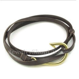 Pulseira Masculina De Couro De Titânio