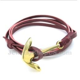 Pulseira De Couro Masculino Anchor Titanium
