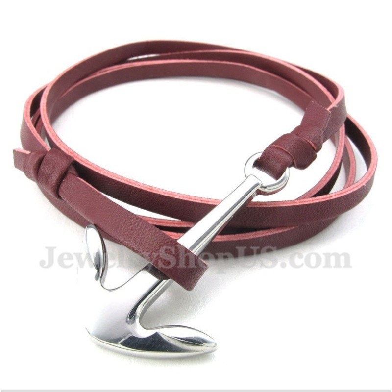 Pulseira De Couro Masculino Anchor Titanium Pulseira De Couro Masculino Anchor Titanium