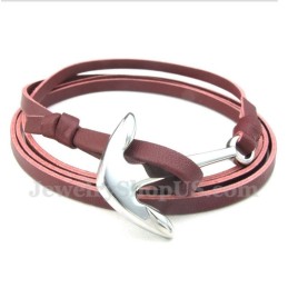 Pulseira De Couro Masculino Anchor Titanium