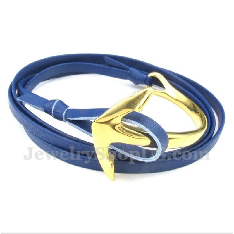 Pulseira De Âncora De Couro De Titânio Masculina Pulseira De Âncora De Couro De Titânio Masculina