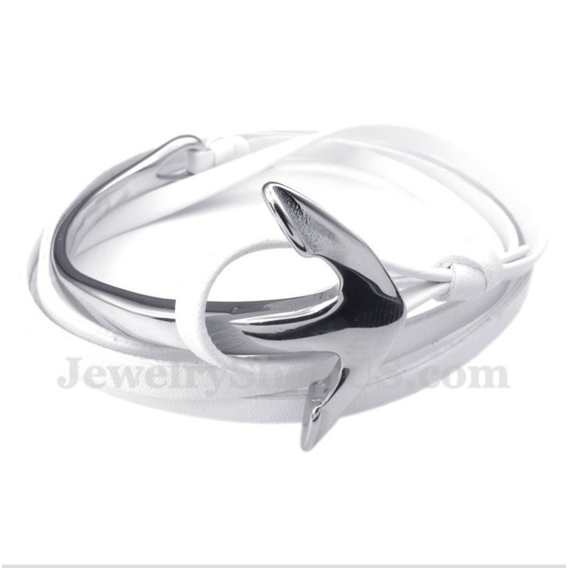 Pulseira De Âncora De Couro De Titânio Masculina Pulseira De Âncora De Couro De Titânio Masculina