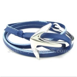 Pulseira De Âncora De Couro De Titânio Masculina