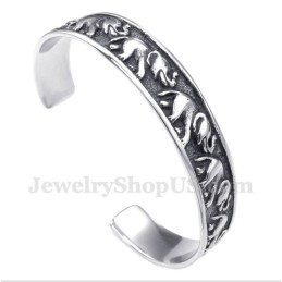 Pulseira Masculina De Elefante De Titânio