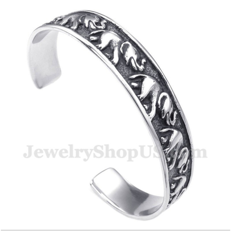 Pulseira Masculina De Elefante De Titânio Pulseira Masculina De Elefante De Titânio