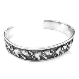 Pulseira Masculina De Elefante De Titânio
