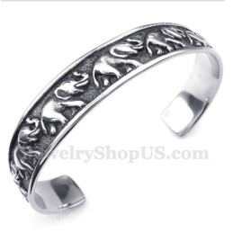 Pulseira Masculina De Elefante De Titânio