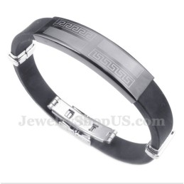 Pulseira Masculina De Borracha E Titânio