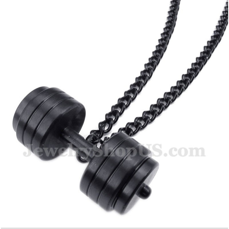 Pingente De Halteres De Titânio Masculino Com Corrente Grátis Pingente De Halteres De Titânio Masculino Com Corrente Grátis