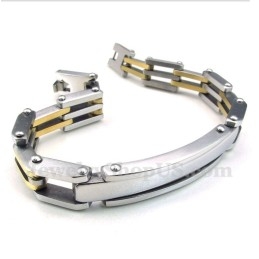 Pulseira Masculina Banhada A Ouro Em Titânio