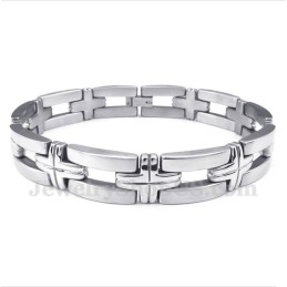 Pulseira Masculina De Titânio Com Cruz