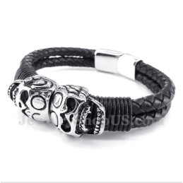 Pulseira Masculina De Couro De Titânio