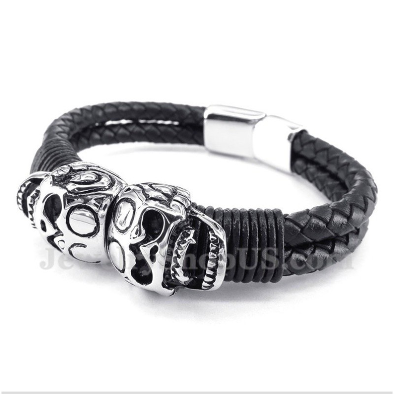 Pulseira Masculina De Couro De Titânio Pulseira Masculina De Couro De Titânio