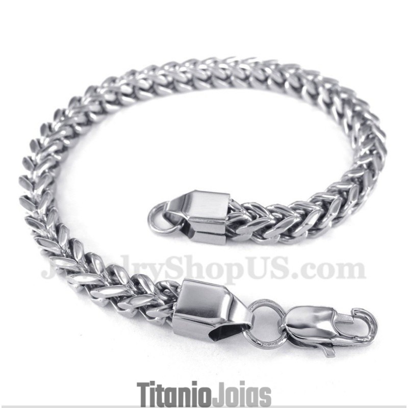 Pulseira Masculina De Titânio E Prata Pulseira Masculina De Titânio E Prata