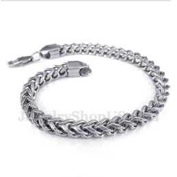 Pulseira Masculina De Titânio E Prata