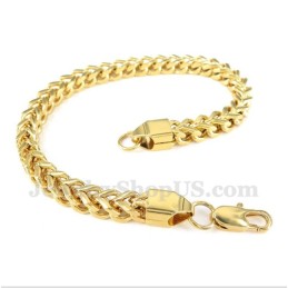 Pulseira Masculina De Titânio Dourado