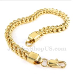 Pulseira Masculina De Titânio Dourado