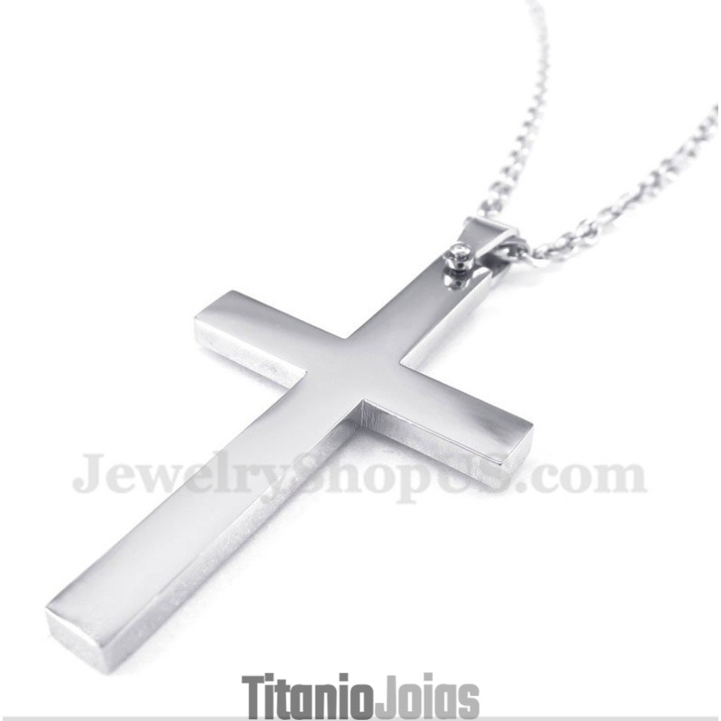 Pingente De Cruz De Titânio Masculino Com Corrente Grátis Pingente De Cruz De Titânio Masculino Com Corrente Grátis